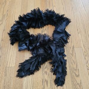 Elegant Black Feathered Scarf
